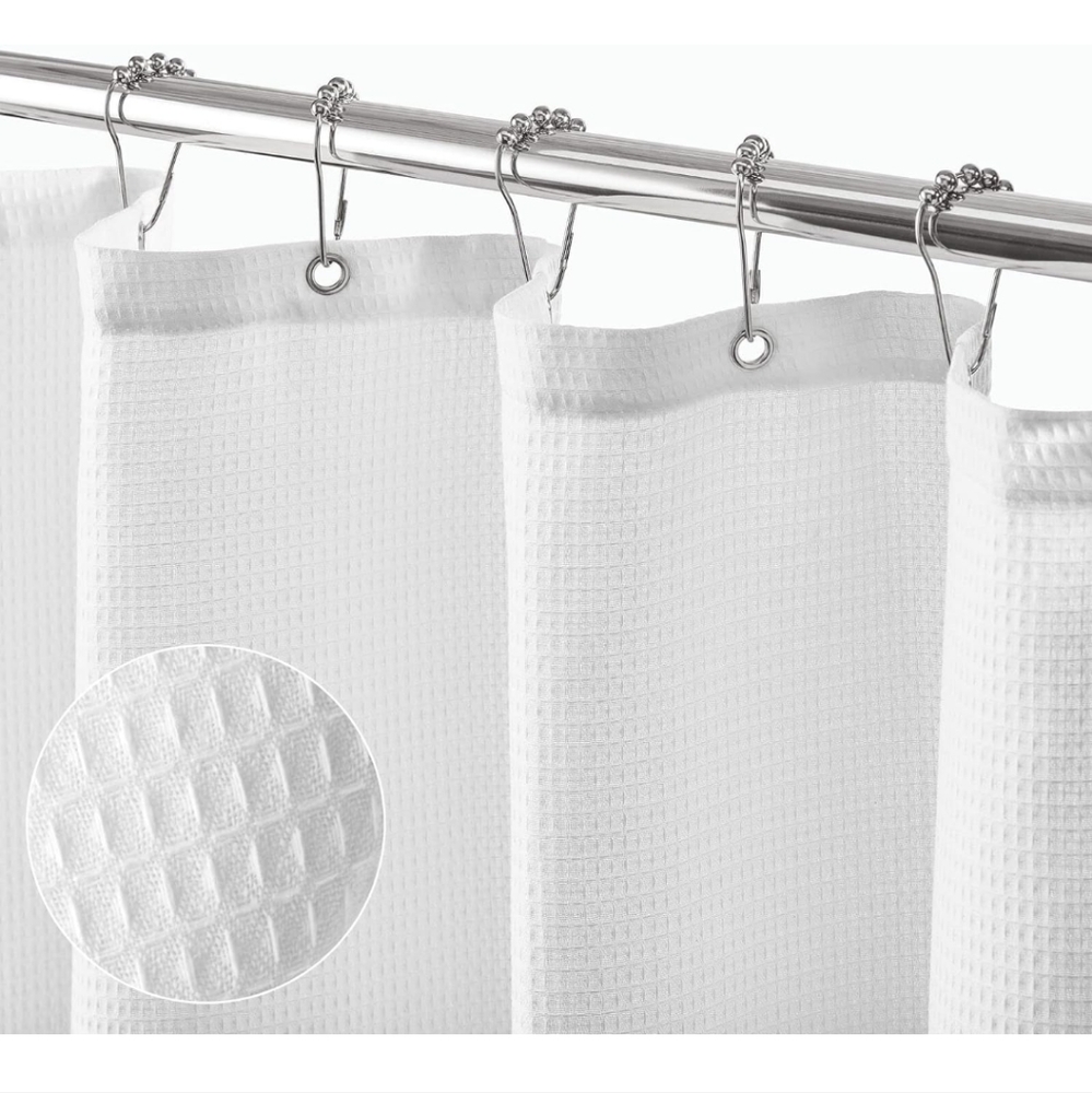 Lightweight mDESIGNS White York Shower Curtain Metal Grommet New